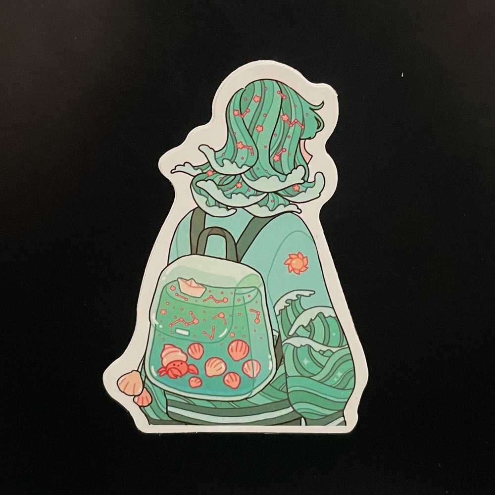 Ocean Sea Wave Girl Sticker